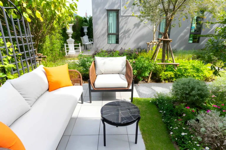 Outdoor space in new homes Garden, patio, and green areas